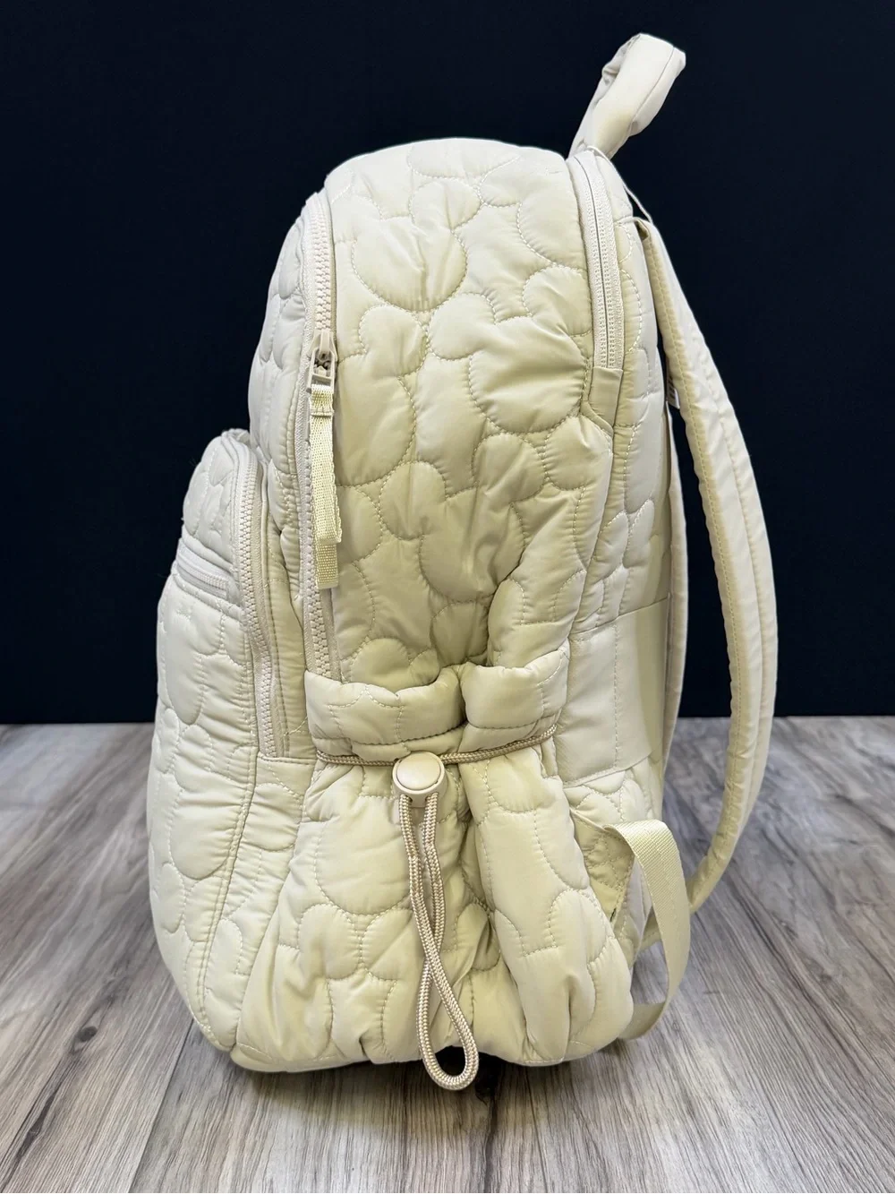 Vera Bradley Disney Bancroft Backpack Quilted Mickey Pumice Stone Beige NEW